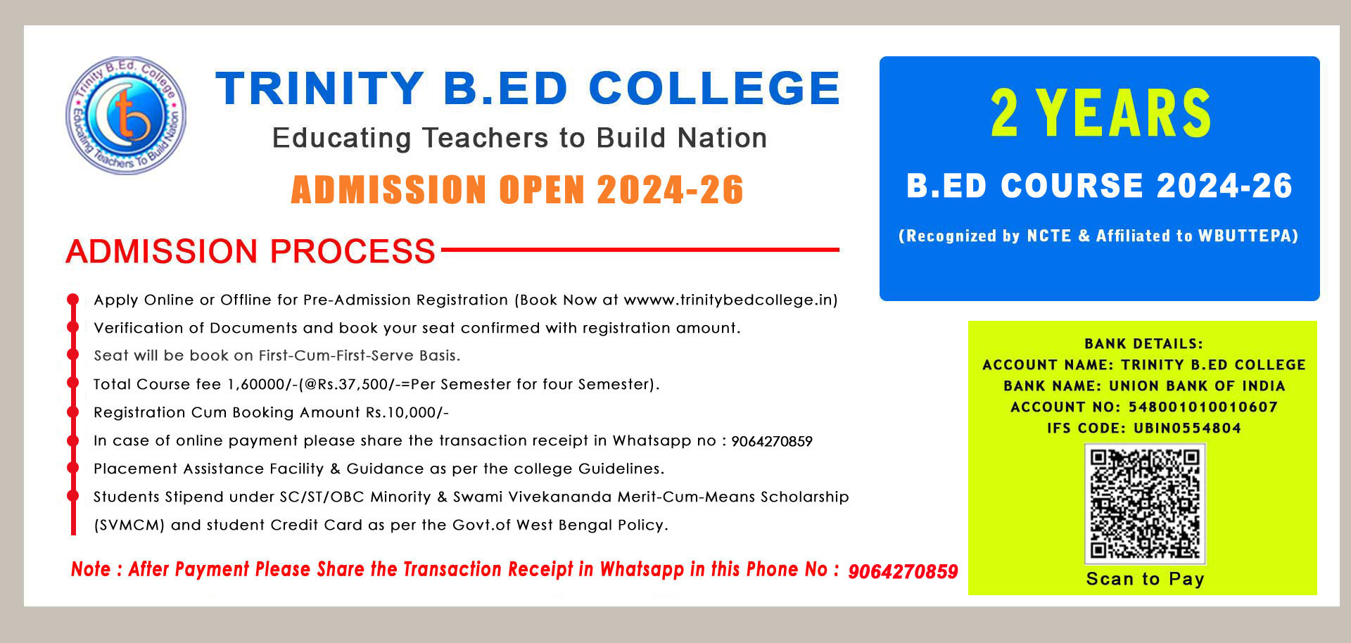 trinity bed college siliguri